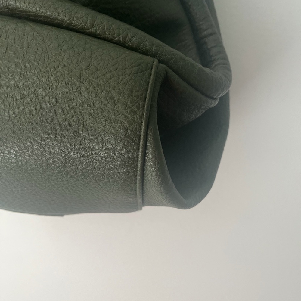 World Market Faux Leather Hobo Bag in Army Green - Picture 3 of 5